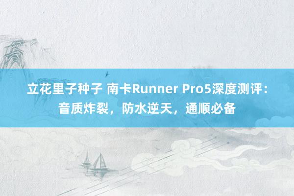 立花里子种子 南卡Runner Pro5深度测评：音质炸裂，防水逆天，通顺必备