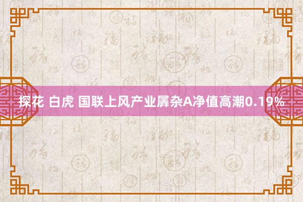 探花 白虎 国联上风产业羼杂A净值高潮0.19%