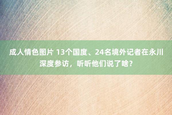 成人情色图片 13个国度、24名境外记者在永川深度参访，听听他们说了啥？