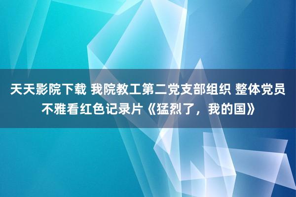 天天影院下载 我院教工第二党支部组织 整体党员不雅看红色记录片《猛烈了，我的国》